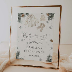 Baby It's Cold Outside Baby Shower Welcome Poster