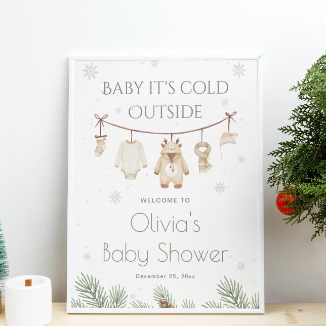 Baby It's Cold Outside Baby Shower Welcome Poster (Creator Uploaded)