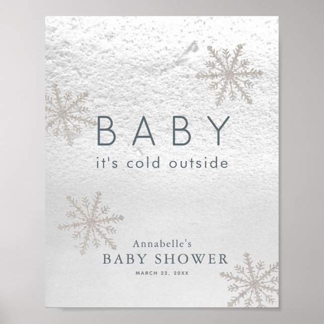 Baby It's Cold Outside Baby Shower Welcome Sign (Front)