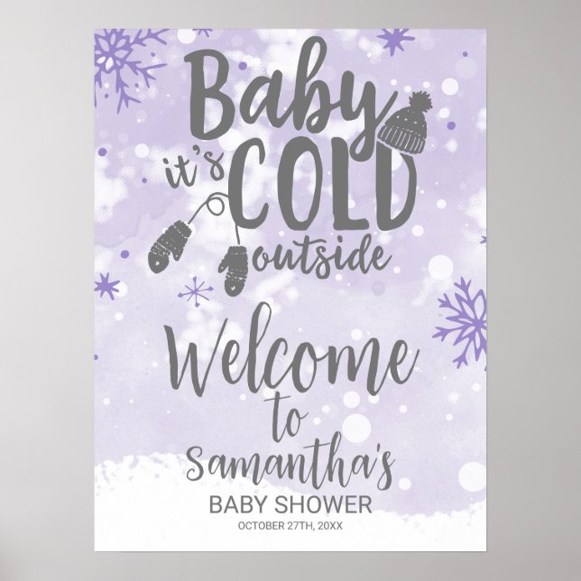 Baby It's Cold Outside Baby Shower Welcome Sign (Front)
