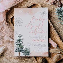 Baby it's cold outside, Baby shower winter Invitation