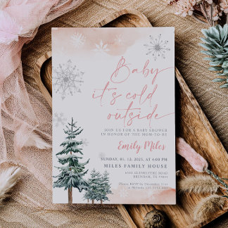 Baby it's cold outside, Baby shower winter Invitation