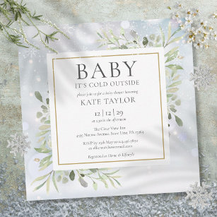 Baby Its Cold Outside Baby Shower Winter Snow Invitation