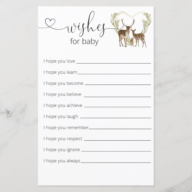 Baby It's Cold Outside Baby Shower Wishes For Baby (Front)