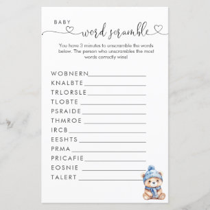 Baby It's Cold Outside Baby Shower Word Scramble 