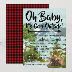 Baby Its Cold Outside Bear Baby Shower Inivtations Invitation