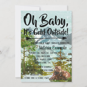 Baby Its Cold Outside Bear Baby Shower Inivtations Invitation