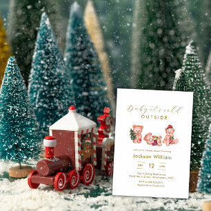 Baby It's Cold Outside Bear Winter Baby Shower Invitation