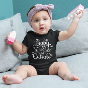Baby Its Cold Outside Black and White Bodysuit