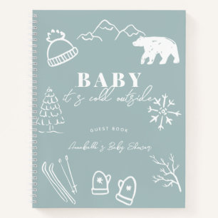 Baby It's Cold Outside Blue Baby Shower Guest Book