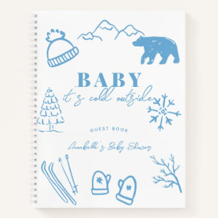 Baby It's Cold Outside Blue Baby Shower Guest Book