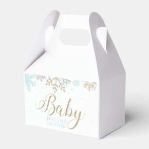 Baby It's Cold Outside Blue Snowflake Baby Shower Favour Box