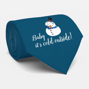 Baby It's Cold Outside, Blue Snowman Tie