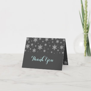 Baby it's Cold Outside Blue Thank You Card