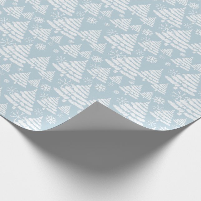 Baby It's Cold Outside Blue Winter Christmas Scene Wrapping Paper (Corner)