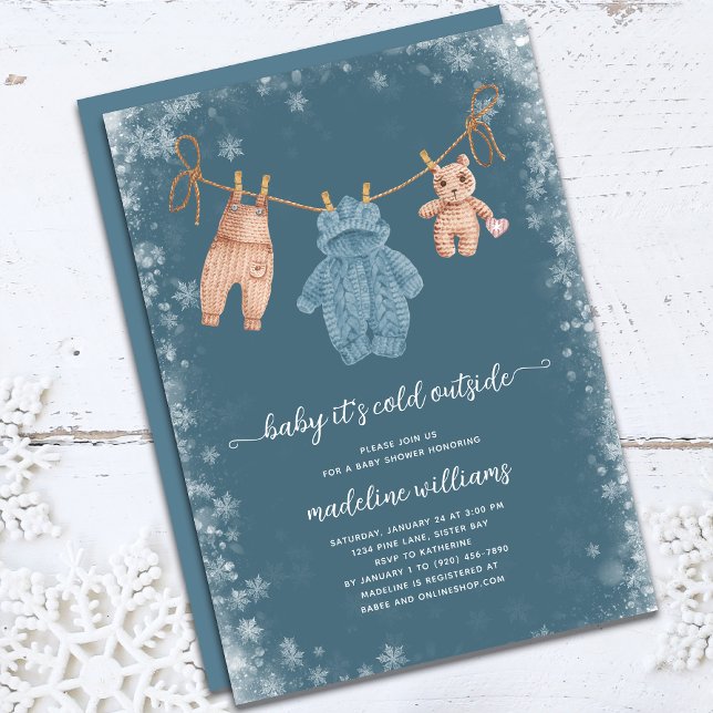 Baby It's Cold Outside Boho Baby Shower  Invitation (Creator Uploaded)