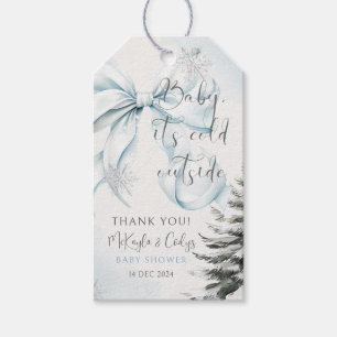 Baby it's cold Outside Bow Baby Shower Gift Tags