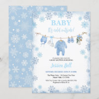 Baby It's Cold Outside Boy Baby Shower Blue Winter