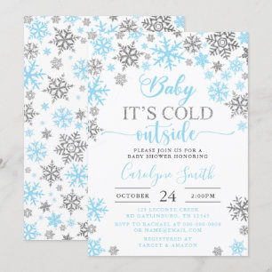 Baby Its Cold Outside Boy Baby Shower Invitation