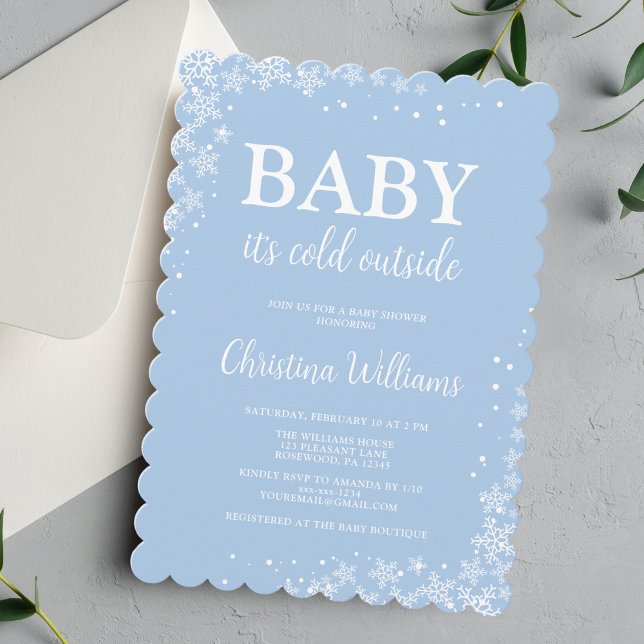 Baby It's Cold Outside Boy Baby Shower Invitation (Creator Uploaded)