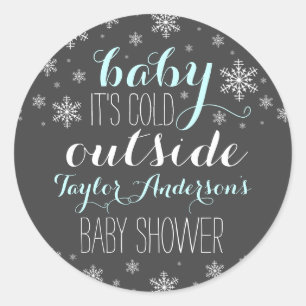 Baby it's Cold Outside - Boy Baby Shower Sticker