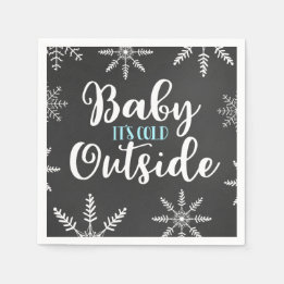 Baby It's Cold Outside Boy Winter Baby Shower Snow Napkin