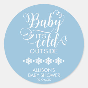 Baby It's Cold Outside Boys Baby Shower Sticker