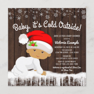 Baby its Cold Outside Boys Christmas Baby Shower Invitation