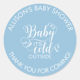 Baby It's Cold Outside Boys Shower Favour Sticker