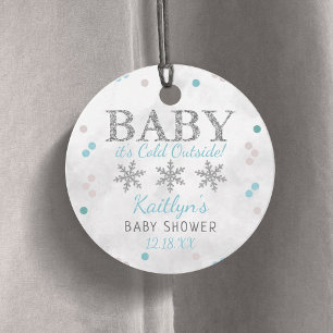 Baby It's Cold Outside Boys Winter Baby Shower Favour Tags