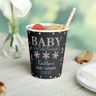 Baby It's Cold Outside Boys Winter Baby Shower Paper Cups