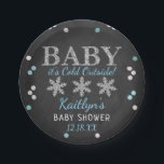 Baby It's Cold Outside Boys Winter Baby Shower Paper Plate<br><div class="desc">Celebrate in style with these trendy baby shower paper plates. The design is easy to personalise with your own wording and your family and friends will be thrilled when they see these fabulous party plates.</div>