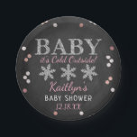 Baby It's Cold Outside Boys Winter Baby Shower Paper Plate<br><div class="desc">Celebrate in style with these trendy baby shower paper plates. The design is easy to personalise with your own wording and your family and friends will be thrilled when they see these fabulous party plates.</div>