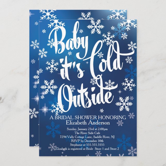 Baby It's Cold Outside Bridal Shower Invitation (Front/Back)