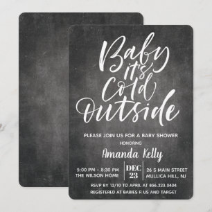 Baby Its Cold Outside Chalk Baby Shower Invitation