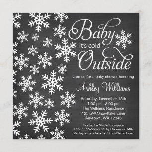 Baby It's Cold Outside Chalkboard Baby Shower Invitation