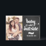 Baby It's Cold Outside Chalkboard Christmas Photo Holiday Card<br><div class="desc">Baby,  It's Cold Outside | Send your holiday wishes to friends and family with this customisable Christmas card. This holiday card features modern calligraphy. Personalise by adding your details. This photo Christmas card is available in other colours and cardstock. Matching items are available.</div>