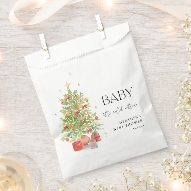 Baby It's Cold Outside Christmas Baby Shower Favour Bags (Clipped)