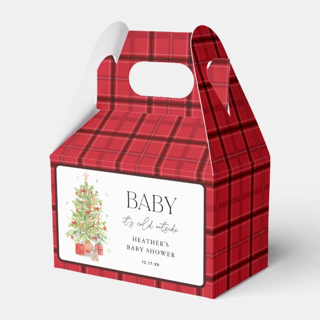 Baby It's Cold Outside Christmas Baby Shower Favour Box (Front Side)