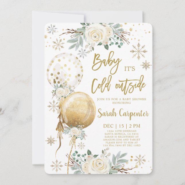 Baby it's Cold Outside Christmas Baby Shower Invitation (Front)
