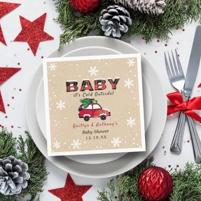 Baby It's Cold Outside | Christmas Baby Shower Napkin (Creator Uploaded)