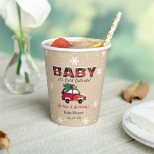 Baby It's Cold Outside Christmas Baby Shower Paper Cups