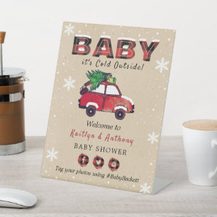Baby It's Cold Outside   Christmas Baby Shower Pedestal Sign