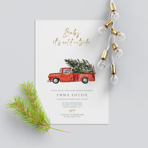 Baby It's Cold Outside Christmas Car Baby Shower  Invitation