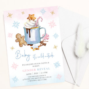 Baby it's cold outside Christmas Gender Reveal Invitation