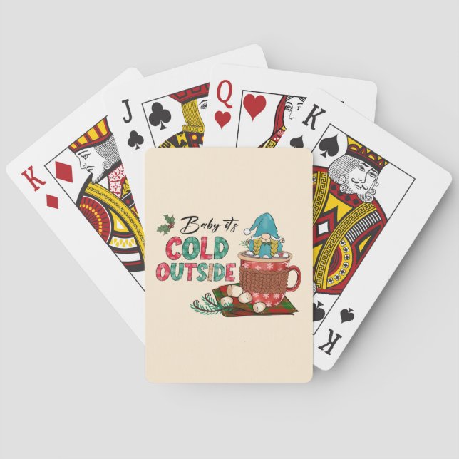 Baby It's Cold Outside | Christmas Gnome Playing Cards (Back)