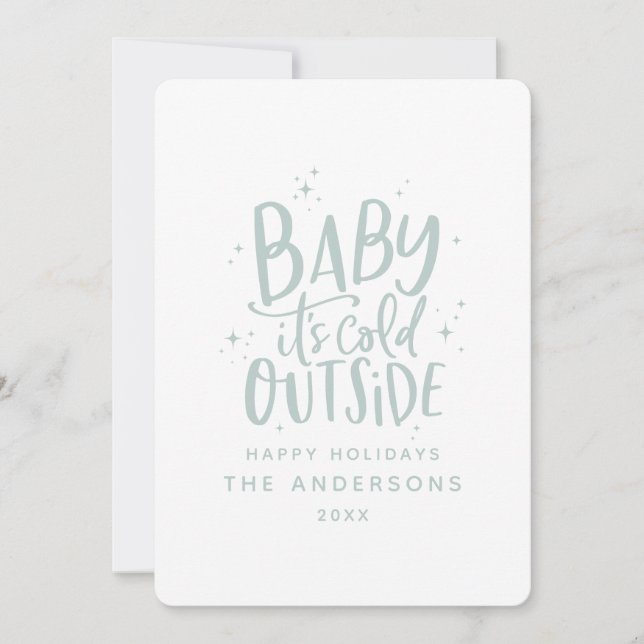 Baby its cold outside Christmas holiday Save The Date (Front)