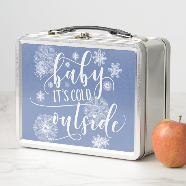 Baby it's Cold Outside Christmas Metal Lunch Box (In Situ)