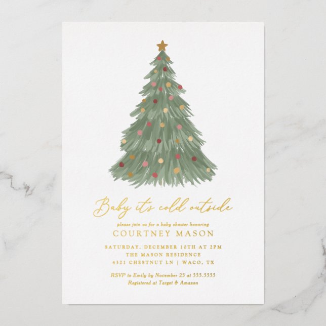 Baby It's Cold Outside Christmas Tree Baby Shower (Front)