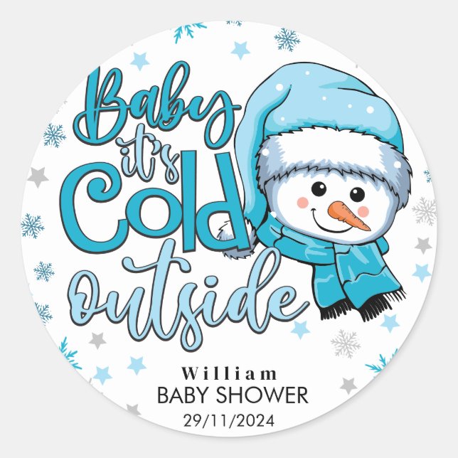 baby its cold outside classic round sticker (Front)